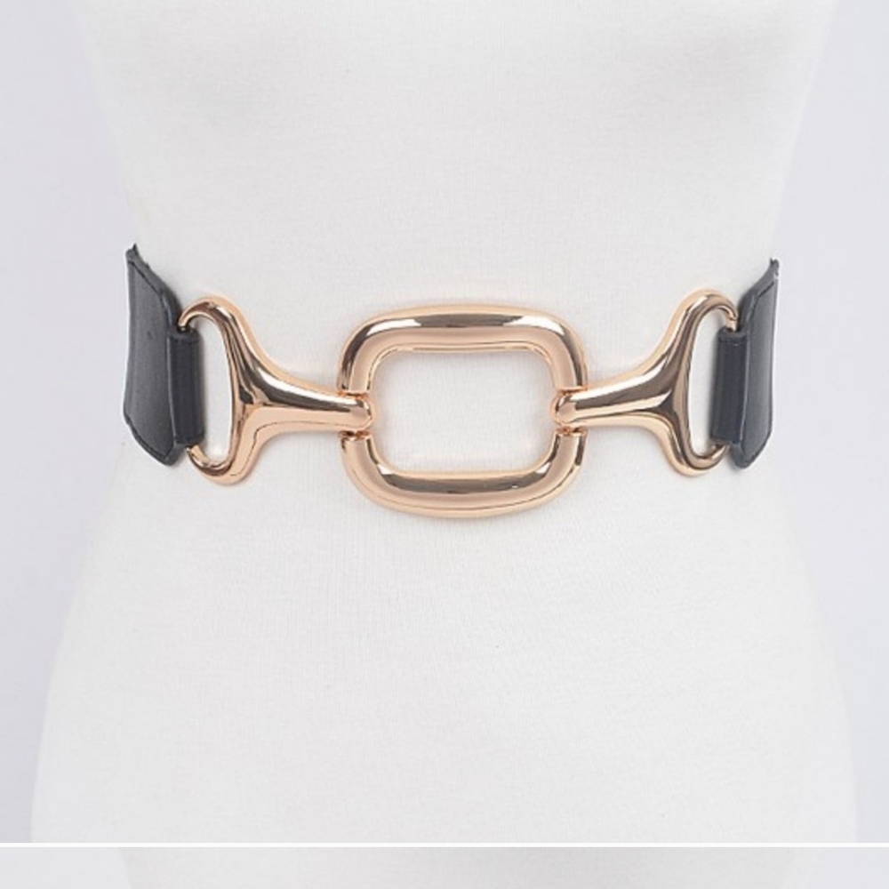 Sleek Black Waist Belt with Buckle